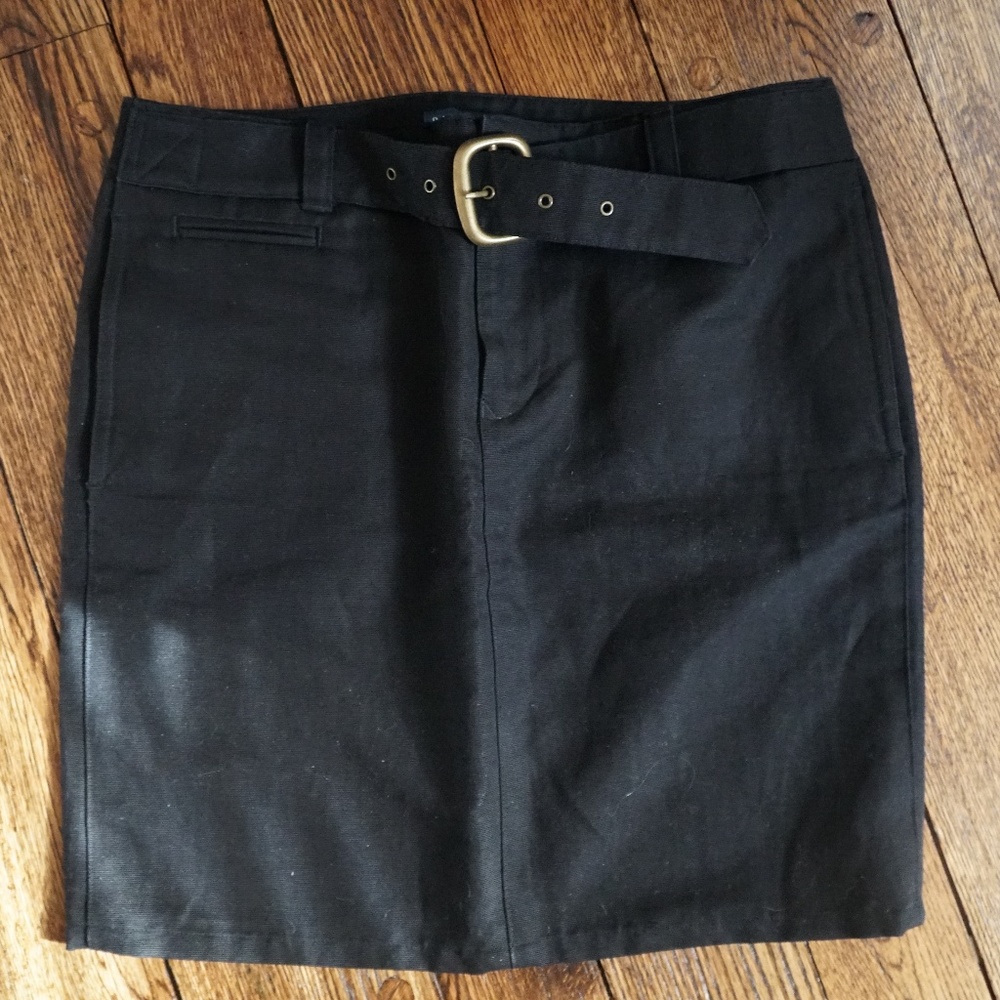 Ralph Lauren black cotton & linen blend skirt
